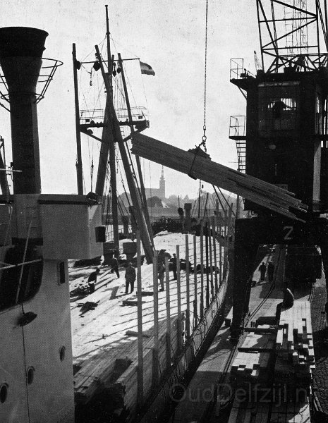 Hout lossen in de haven.jpg